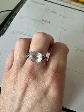 Sterling Silver White Topaz Gemstone Ring
